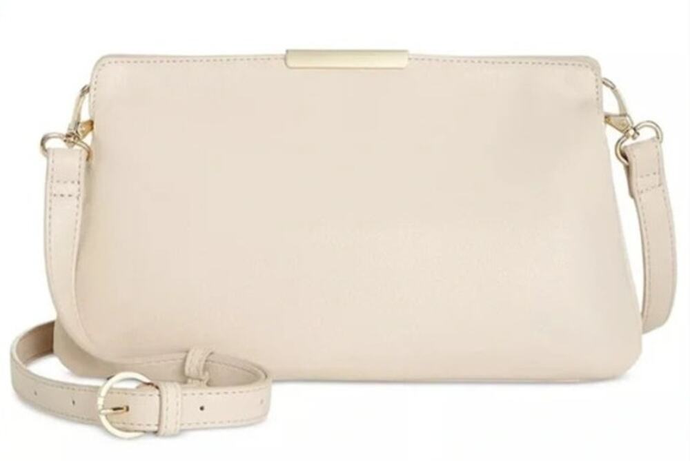 On 34th Women's "Redelle" Small Faux Leather Crossbody Bag in Travertine Cream